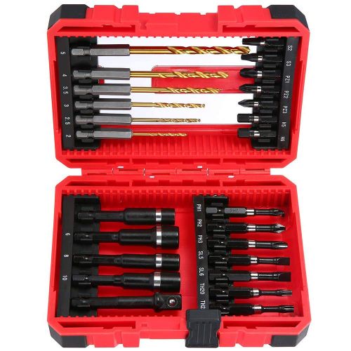  [아마존 핫딜]  [아마존핫딜]Holzbohrer und Bohrer Bit Set, Meterk Professionell 25-teiliges Sechskant Bohrer Set Geeignet fuer alle Bit Akkuschrauber Set