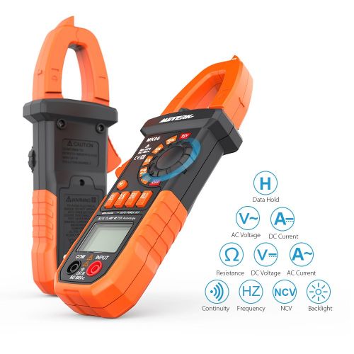  Meterk Digital Clamp Meter Multimeter 4000 Counts Auto-ranging Multimeter with AC/DC Voltage&Current, Resistance, Capacitance, Frequency, Diode, Hz Test, Non-contact Voltage Detect