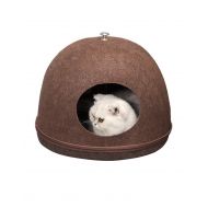 Meters Cat Bed | Felt Cat House Cat Sleeping Bag - Washable & Detachable - for Cats & Kittens Under 9 lbs - Brown