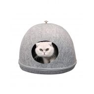 Meters Cat Bed | Cat House Felt Cat Sleeping Bag - Washable & Detachable - for Cats & Kittens Under 9 lbs - Gray