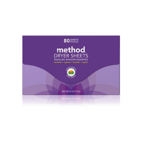  Method Dryer Sheets, Lavender Plus Cypress, 80 Sheets, 6 Count