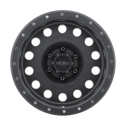  Method Race Wheels Hole Matte Black Wheel with Stainless Steel Accent Bolts (17x8.5/6x5.5) 0 mm offset