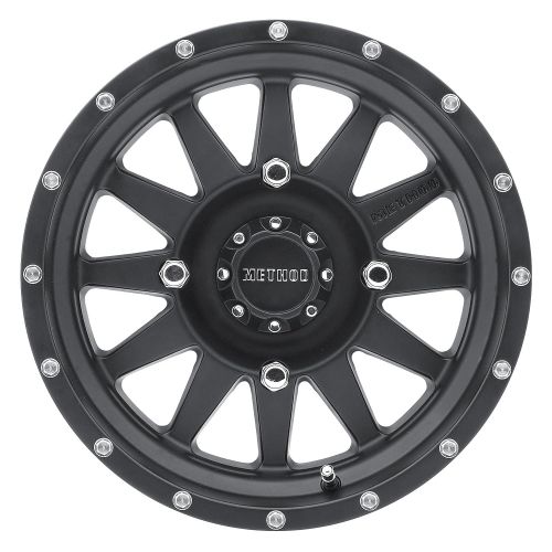  Method Race Wheels The Standard Matte Black Wheel with Stainless Steel Accent Bolts (14x7/4x156mm) 13 mm offset