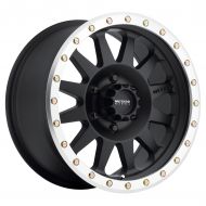 Method Race Wheels Double Standard Matte Black Wheel with Zinc Plated Accent Bolts (15x10/5x4.5) -50 mm offset