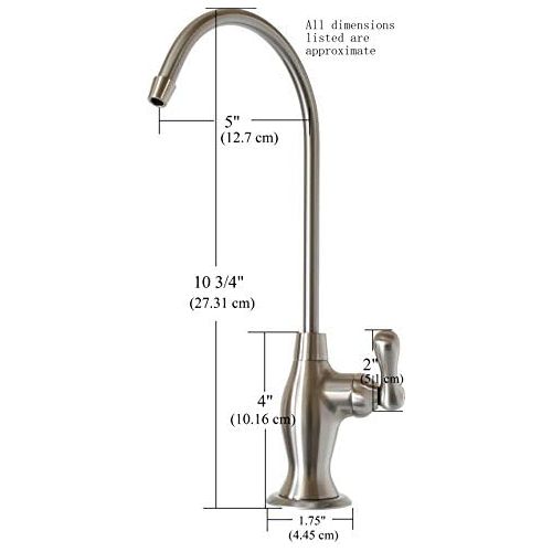  Metpure Reverse Osmosis Drinking Water Non Air Gap RO Faucet Filtration System Water Dispenser Spout (Antique Brass) with Drinking Water Faucet Wrench RO-FW148