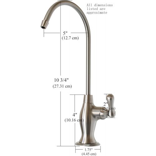  Metpure Reverse Osmosis Drinking Water Non Air Gap RO Faucet Filtration System Water Dispenser Spout (Antique Brass) with Drinking Water Faucet Wrench RO-FW148