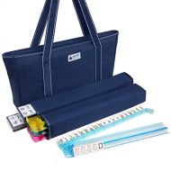 [아마존베스트]American-Wholesaler Inc. American Mah Jongg Set - 166 Premium White Tiles, 4 All-in-One Rack/Pushers, Blue Canvas Bag