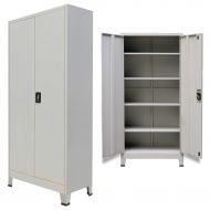 Mewmewcat mewmewcat Office Cabinet with 2 Doors Steel 35.4x15.7x70.9 Gray