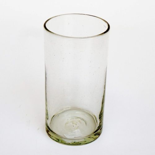  [아마존베스트]MexHandcraft Mexican Blown Glass Tall Iced Tea Glasses Clear (Set of 6)
