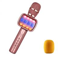 Mexter 2019 UPDATED 4-IN-1 Bluetooth Karaoke Microphone, Speaker, Player, Recorder, Voice Changer, Wireless Karaoke Mic with Dynamic LED Light for Home/Stage/Party
