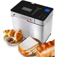 Rendio Brotbackautomat Brotbackmaschine Backmeister mit 19 Backprogramme aus Edelstahl 710 W fuer 500g-1000g Brotgewicht 3 Krustenfarbe 15-stuendiger Verzoegerungstimer Sichtfenster Warmhalt