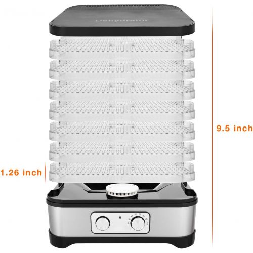  [아마존베스트]Meykey Food Dehydrator with Temperature Control, Dehydrator for Food, Fruit, Meat, BPA-Free, 5 Racks, 250 W