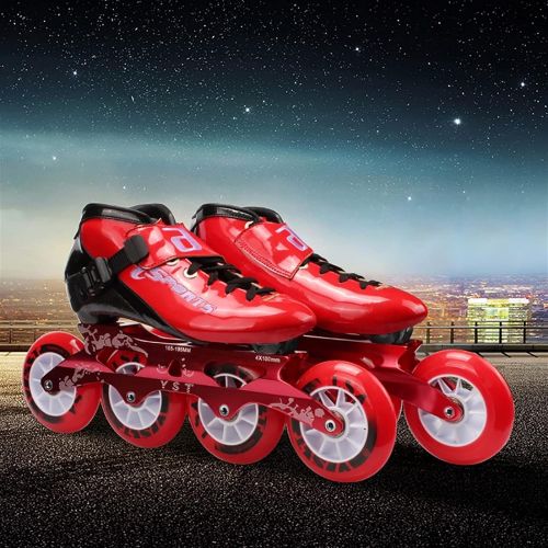  mfw@wewe Inline Skates Professional Womens Adult Fitness Inline Skate Single Row Speed Skating Roller Skates Speed Skating Shoes Wheels are 100mm 30-45 Yards
