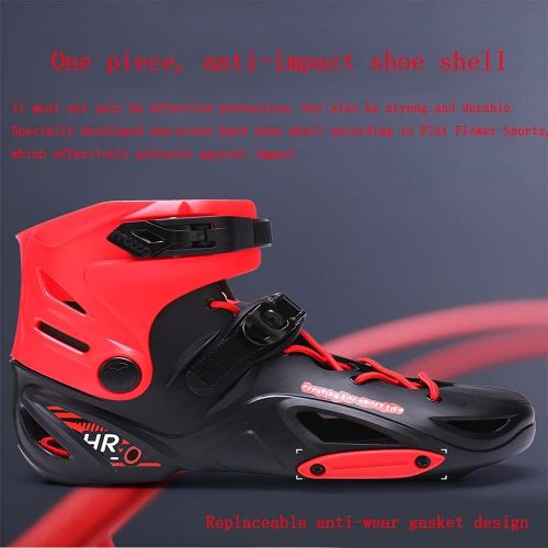  mfw@wewe Inline Skates 4 Wheel Adult Single Row Skates Black and Red Wheel Womens Adult Fitness Inline Skate Outdoor Roller Skates Professional Performance