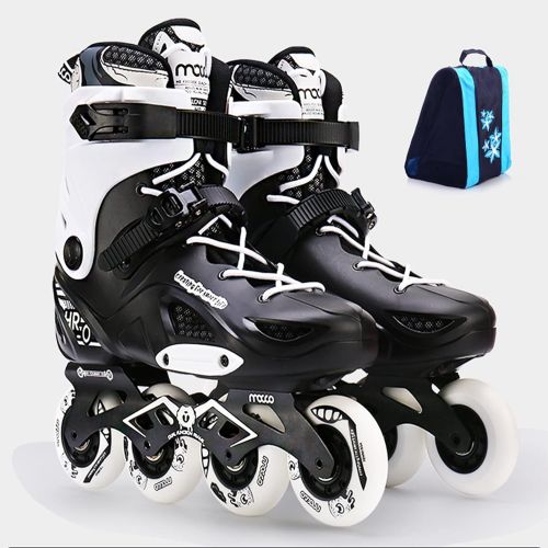  mfw@wewe Inline Skates 4 Wheel Adult Single Row Skates Black and Red Wheel Womens Adult Fitness Inline Skate Outdoor Roller Skates Professional Performance