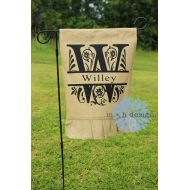 /Mhdesigns2017 Monogram Garden Flag, Personalized Garden Flag, Garden Decor, Custom Garden Flag, Ruffled Garden Flag, Ruffle Garden Flag