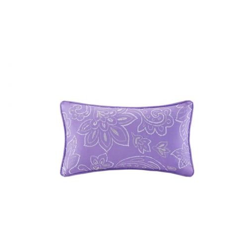  Mi 4pc Girls Purple Flower Themed Comforter Full Queen Set, Polka Dots Striped Pattern, Paisley Daisy Flowers, Pretty Floral Bedding, Violet Plum Lavender White, Horizontal Stripes