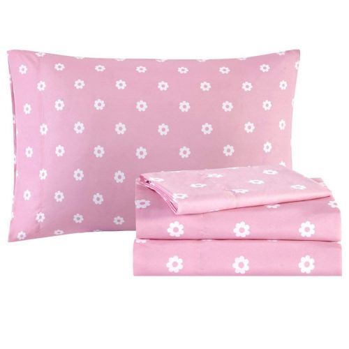  Mi 6 Piece Pink Off White Girls Owl Floral Theme Comforter Twin Set, Cute Fun All Over Owls Bedding, Friendly Bird Animals Blossoming Daisy Flower Tree Themed Polka Dots Pattern, Purp