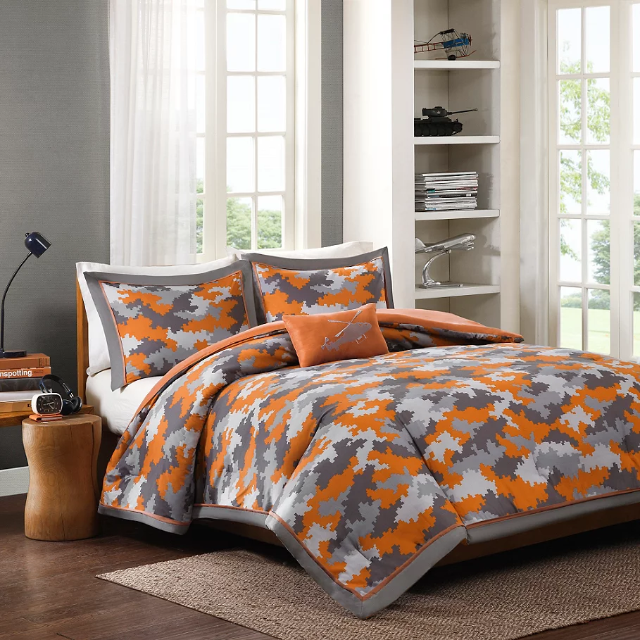 Mizone Lance Comforter Set in Orange