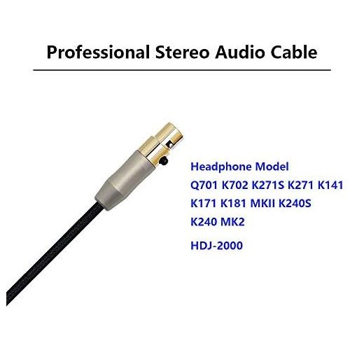  [아마존베스트]Micity Replacement Upgrade Cable Audio Extension Cable Wire for AKG Q701 K702 K271s K271 K141 K171 K181 MKII K240S K240 MK2 Pioneer hdj-2000 Headphones