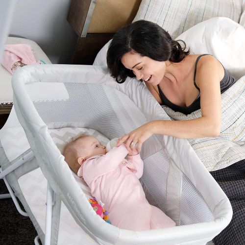  MiClassic 2in1 Stationary&Rock Mode Bassinet One-Second Fold Travel Crib Portable Newborn Baby,Gray