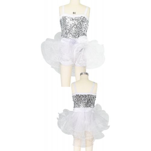  MiDee Girls Dance Costume Ballet Biketard Camisole Sequin Dress