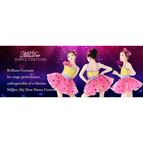  MiDee Ballet Costume Dance Dress for Children Camisole Sequin Polka Dots