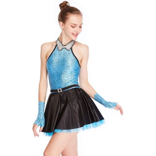  MiDee Lyrical Dress Dance Costume Peaked Collar Sequined Tank Top CC2885