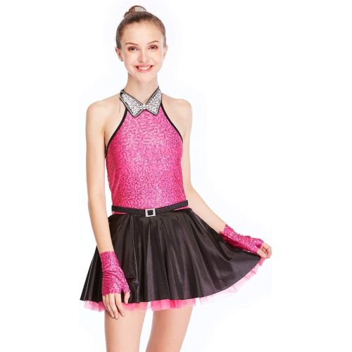  MiDee Lyrical Dress Dance Costume Peaked Collar Sequined Tank Top CC2885