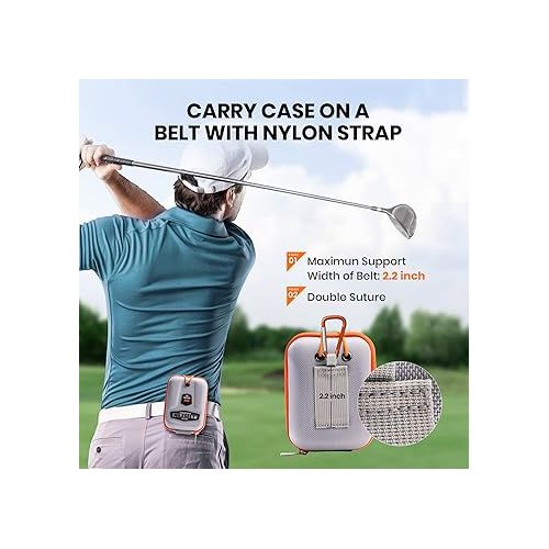  MiLESEEY Golf Rangefinder Case Hard Shell Case for Golf Range Finder Compatible with Bushnell, Callaway & Tectectec - Universal Range Finder Case Box - EVA Bag with Carabiner Belt Clip (Non Magnet)