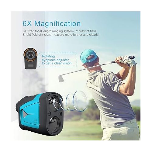  Mileseey Professional Laser Golf Rangefinder 660 Yards with Slope Compensation,±0.55yard Accuracy,Fast Flagpole Lock,6X Magnification,Distance/Angle/Speed Measurement for Golf,Hunting