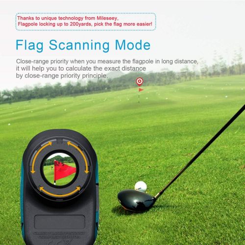  MiLESEEY Professional Precision Laser Golf Rangefinder 660 Yards with Slope Compensation,±0.55yard Accuracy,Fast Flagpole Lock,6X Magnification,Distance/Angle/Speed Measurement for