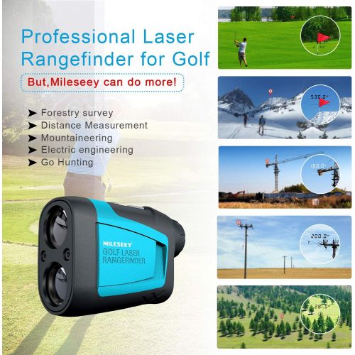  MiLESEEY Professional Precision Laser Golf Rangefinder 660 Yards with Slope Compensation,±0.55yard Accuracy,Fast Flagpole Lock,6X Magnification,Distance/Angle/Speed Measurement for