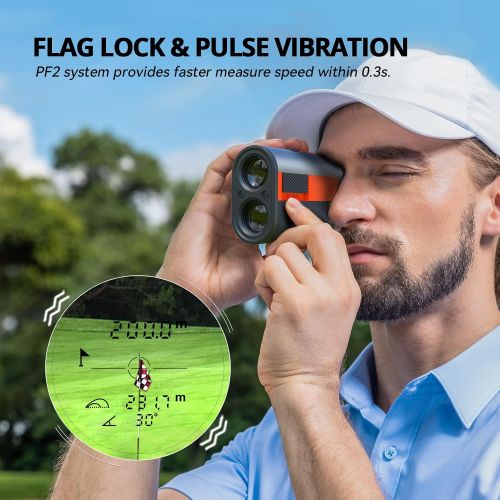  MiLESEEY Golf Range Finder 656 Yards, Laser Rangefinder with Magnetic, Flag Lock with Pulse Vibration, Slope On-Off, 6X Magnification, Rechargeable Rangefinder for Golf