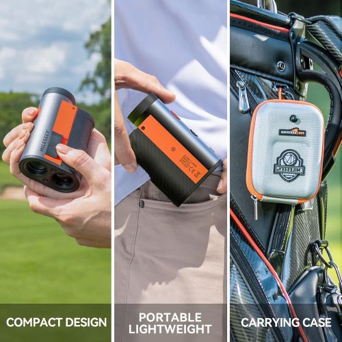  MiLESEEY Golf Range Finder 656 Yards, Laser Rangefinder with Magnetic, Flag Lock with Pulse Vibration, Slope On-Off, 6X Magnification, Rechargeable Rangefinder for Golf