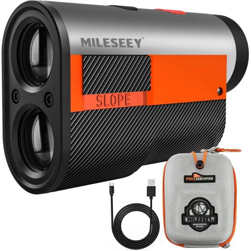  MiLESEEY Golf Range Finder 656 Yards, Laser Rangefinder with Magnetic, Flag Lock with Pulse Vibration, Slope On-Off, 6X Magnification, Rechargeable Rangefinder for Golf