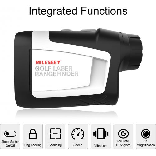  MiLESEEY Professional Precision 660Yards Golf Range Finder Devices with Slope Compensation,±0.55yard Accuracy,Flag Pin Lock,6X Magnification,Distance/Angle/Speed Measurement for Go