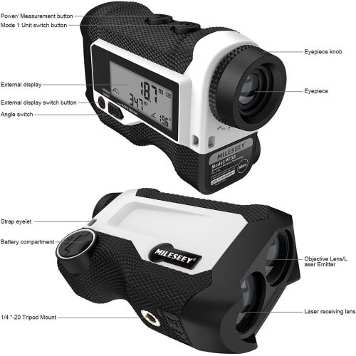  Golf Rangefinder,MiLESEEY Range Finder Golfing with Slope Switch for Man, Fast Flag Lock with Vibration,Magnetic Tech Style and External LCD Display Style