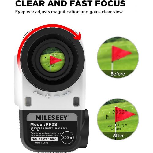  Golf Rangefinder,MiLESEEY Range Finder Golfing with Slope Switch for Man, Fast Flag Lock with Vibration,Magnetic Tech Style and External LCD Display Style