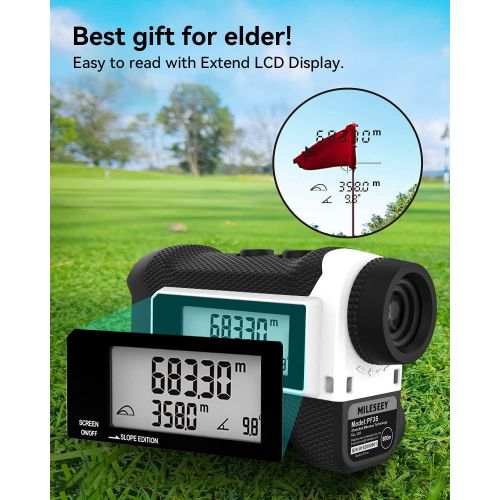  Golf Rangefinder,MiLESEEY Range Finder Golfing with Slope Switch for Man, Fast Flag Lock with Vibration,Magnetic Tech Style and External LCD Display Style