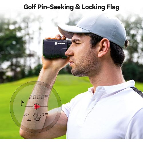  MiLESEEY Laser Rangefinder for Golfing Hunting 656 Yards, Laser Golf/Hunting Rangefinder with Slope, 6X Magnification Clear View, Distance Measure with Scan Flag/Slope Switch/P2P/S