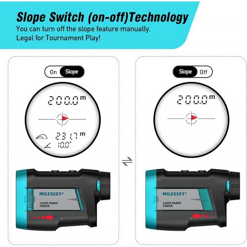  Golf Rangefinder,MiLESEEY Range Finder Golfing with Slope Switch for Man, Fast Flag Lock with Vibration,Magnetic Tech Style and External LCD Display Style