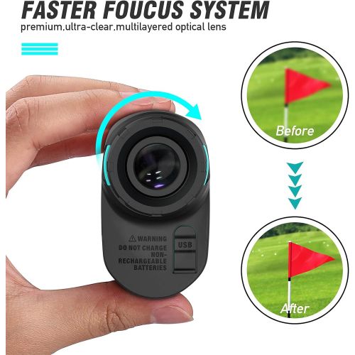  Golf Rangefinder,MiLESEEY Range Finder Golfing with Slope Switch for Man, Fast Flag Lock with Vibration,Magnetic Tech Style and External LCD Display Style