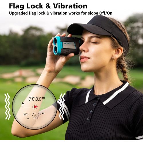  Golf Rangefinder,MiLESEEY Range Finder Golfing with Slope Switch for Man, Fast Flag Lock with Vibration,Magnetic Tech Style and External LCD Display Style