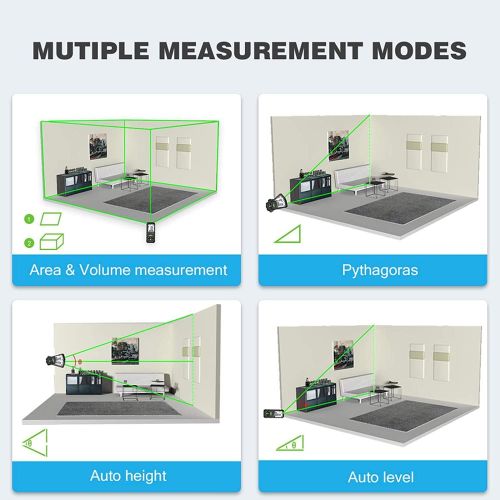  [아마존베스트]MiLESEEY Laser Measure 229Ft, Green Laser Measuring Device with Angle Sensor, Real Time Digital Laser Distance Meter with Backlit LCD for Auto height, level Pythagorean, Area and V