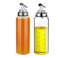 MiMi (2 Pack) Olive Oil Dispenser Bottle,17 Ounce Oil Cruet Glass,No Drip,Oil and Vinegar Dispenser Set, Lead-Free Glass Bottle for Oil Kitchen with Degree Scale