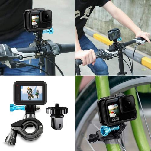  MiPremium Bike Handlebar Camera Mount Kit for GoPro Hero 10 9 8 7 6 5 4 3 2 1 Black Silver Session, AKASO Campark YI & Other Action Camera Accessories. ¼ - 20 Mounting Adapter for