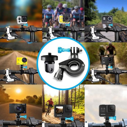  MiPremium Bike Handlebar Camera Mount Kit for GoPro Hero 10 9 8 7 6 5 4 3 2 1 Black Silver Session, AKASO Campark YI & Other Action Camera Accessories. ¼ - 20 Mounting Adapter for