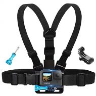 MiPremium Chest Mount Harness Compatible with GoPro Hero 10 9 8 7 6 5 4 3 2 Fusion Session Black Silver & AKASO EK7000 Sjcam Sports Cameras Adjustable Body Strap Jhook & Aluminum T