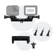 MiPremium Dual Twin Mount Adapter Accessories with Tripod Mount Adapter Thumbscrews and Phone Clip for GoPro Hero 10 9 8 7 6 5 4 3 3+ 2 1 Session Black Silver Double Mounting Accessory Kit f